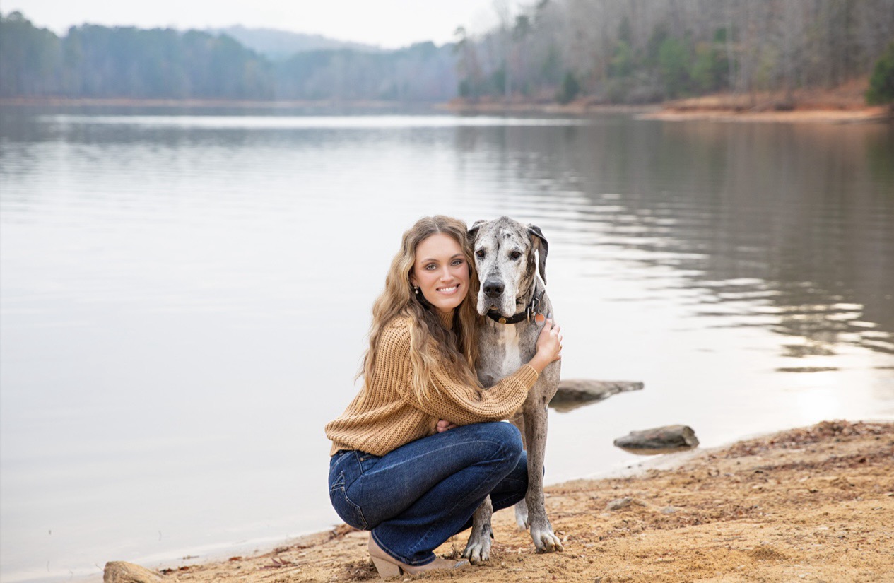 Brittany and Oakley at the lake